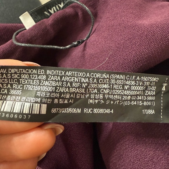 Zara Knit Plum Burgundy One Shoulder Body Suit - Picture 10 of 13